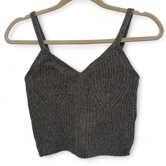 Auden Tops - Auden Gray Ribbed Sweater Tank Top Size Small